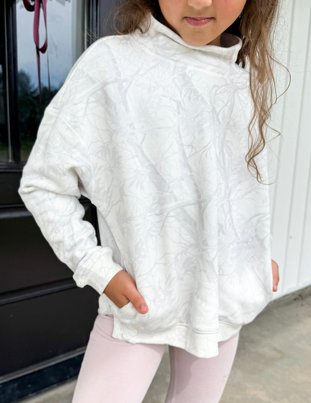 Youth woodlands mock neck