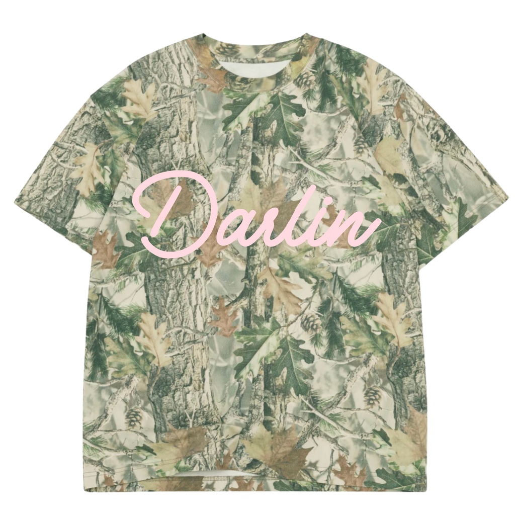 Youth camo pink Darlin tee
