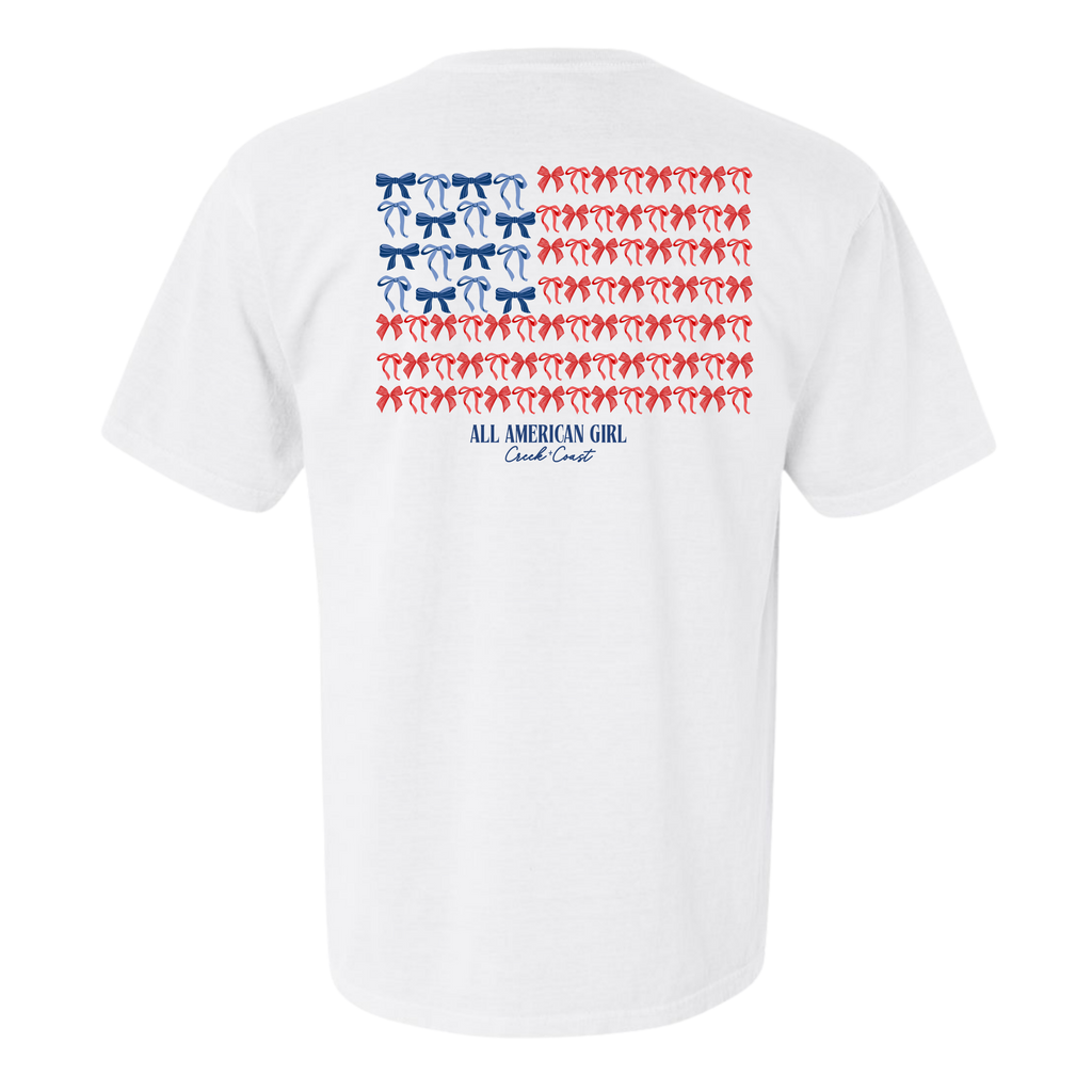 Youth all American Girl bow tee